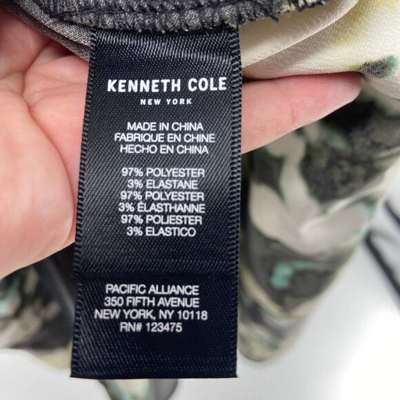 Kenneth Cole urban bouquet green watercolor collared wrap dress NWT Womens XS - Picture 5 of 10